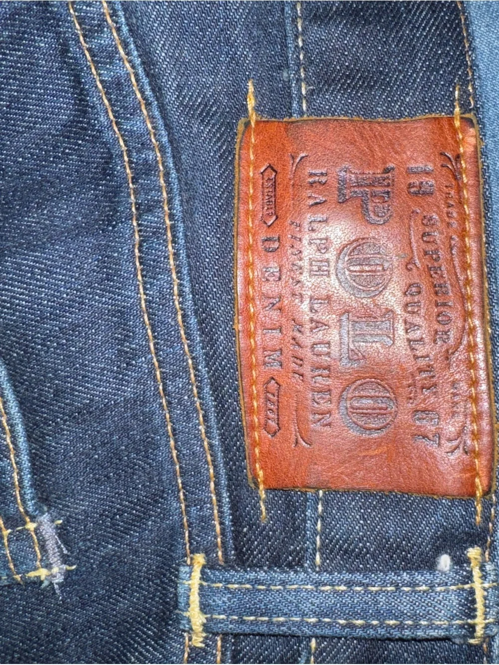 Banana Republic Straight Leg Jeans - Blue with Orange Stitching